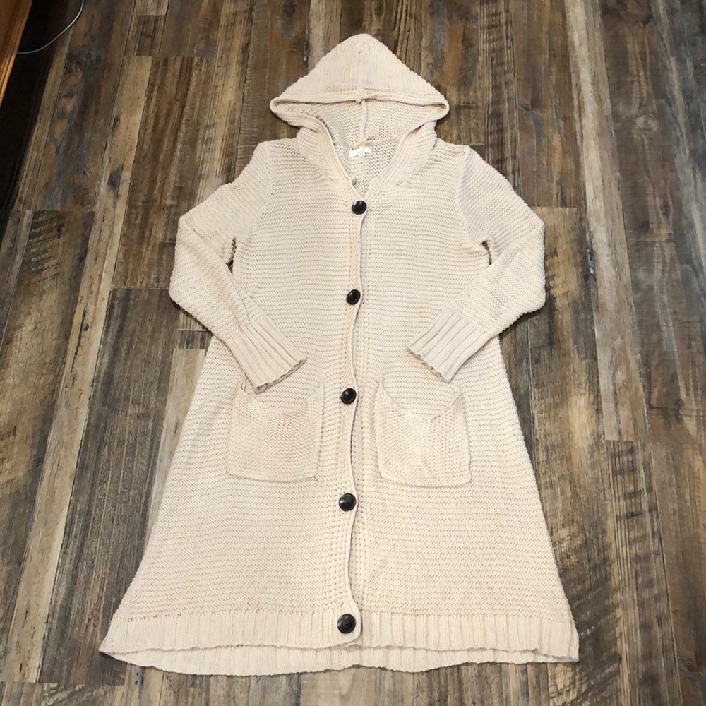 Cream Sweater Duster